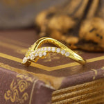 Load image into Gallery viewer, Chevron Double-deck Round Cut Lab Diamond Contour Band - LGG Jewelry

