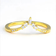 Chevron Minimalist Lab Diamond Stacking Band - LGG Jewelry