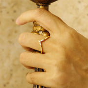 Chevron Minimalist Lab Diamond Stacking Band - LGG Jewelry