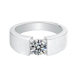 Charger l&#39;image dans la visionneuse de galerie, Classic 1 Ct Round Lab Diamond Four Prongs Wedding Ring For Men - LGG Jewelry
