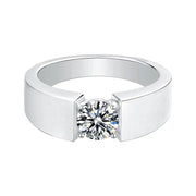 Classic 1 Ct Round Lab Diamond Four Prongs Wedding Ring For Men - LGG Jewelry