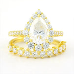 Load image into Gallery viewer, Classic 2 Ct Pear Shape Halo Bridal Ring Set - 2pcs - LGG Jewelry
