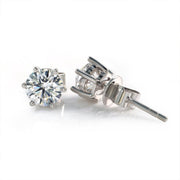 Classic Round Cut Lab Diamond Six Prongs Ear Studs - LGG Jewelry