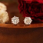 Classic Round Cut Lab Diamond Six Prongs Ear Studs - LGG Jewelry