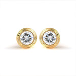 Load image into Gallery viewer, Classic Round Cut Lab diamond Bezel Ear Studs - LGG Jewelry
