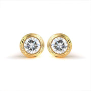 Classic Round Cut Lab diamond Bezel Ear Studs - LGG Jewelry