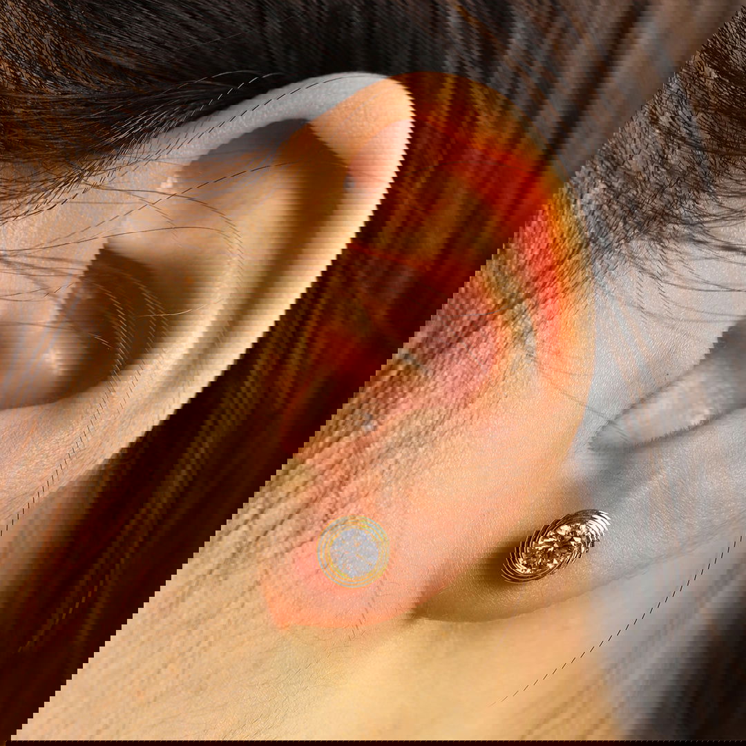 Classic Round Cut Lab diamond Bezel Ear Studs - LGG Jewelry