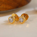 Load image into Gallery viewer, Classic Round Cut Lab diamond Bezel Ear Studs - LGG Jewelry
