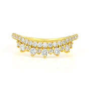 Curved Double-deck Round Cut Contour Band - LGG Jewelry