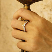 Curved Pear & Round Cut Lab Diamond Contour Band - LGG Jewelry