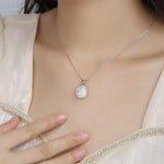 Load image into Gallery viewer, Cushion Cut Lab Diamond Halo Pendant Necklace - LGG Jewelry
