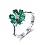 Load image into Gallery viewer, Daisy Pear Cut Lab Emerald Engagement Ring - LGG Jewelry
