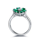 Load image into Gallery viewer, Daisy Pear Cut Lab Emerald Engagement Ring - LGG Jewelry
