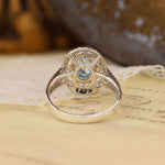 Load image into Gallery viewer, Double Halo 1.37 Ct Oval Cut Fancy Blue Lab Diamond Engagement Ring - LGG Jewelry
