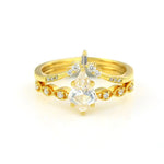 Charger l&#39;image dans la visionneuse de galerie, Elegant Kite Cut Moissanite Wedding  Ring Set - 2pcs - LGG Jewelry
