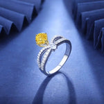 Load image into Gallery viewer, Fancy Vivid Yellow 1 Ct Cushion Cut Split Shank Tiara Engagement Ring (Setting Price Only) - LGG Jewelry
