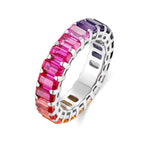 Charger l&#39;image dans la visionneuse de galerie, Graduating Pink Sapphire Four Prongs Eternity Band - LGG Jewelry
