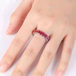 Charger l&#39;image dans la visionneuse de galerie, Graduating Pink Sapphire Four Prongs Eternity Band - LGG Jewelry

