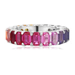 Charger l&#39;image dans la visionneuse de galerie, Graduating Pink Sapphire Four Prongs Eternity Band - LGG Jewelry
