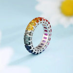 Charger l&#39;image dans la visionneuse de galerie, Graduating Pink Sapphire Four Prongs Eternity Band - LGG Jewelry
