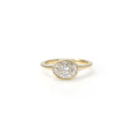Charger l'image dans la visionneuse de galerie, 1.5CT Oval Diamond Bezel Ring in 10K Yellow Gold
