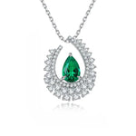 Load image into Gallery viewer, Heart of Tear Lab Emerald Pendant Necklace - LGG Jewelry
