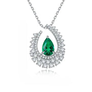 Heart of Tear Lab Emerald Pendant Necklace - LGG Jewelry