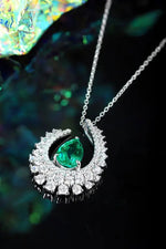 Load image into Gallery viewer, Heart of Tear Lab Emerald Pendant Necklace - LGG Jewelry
