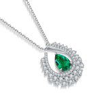 Load image into Gallery viewer, Heart of Tear Lab Emerald Pendant Necklace - LGG Jewelry
