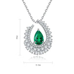 Load image into Gallery viewer, Heart of Tear Lab Emerald Pendant Necklace - LGG Jewelry
