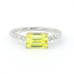 Load image into Gallery viewer, IGI Certified 1.79 Ct Emerald Cut Fancy Vivid Yellow Lab Diamond Solitaire Engagement Ring - LGG Jewelry
