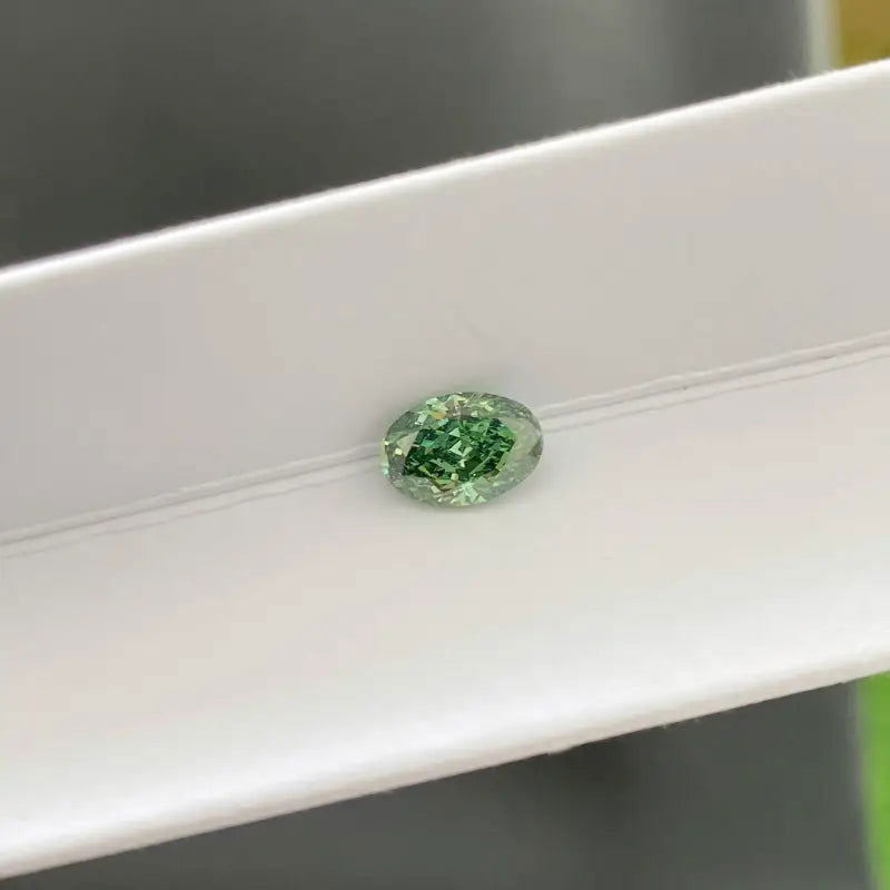 IGI Certified Oval Cut 1.54 Ct Fancy Intense Green Lab Diamond VS1 Clarity - LGG Jewelry
