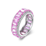 Lovely Emerald Cut Pink Sapphire Eternity Band - LGG Jewelry