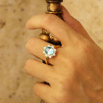 Load image into Gallery viewer, Luna Halo Oval Cut  Lab Paraiba engagement ring - LGG Jewelry
