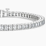 Luxury 8.95 CTW Emerald Cut Lab Diamond Prong Set Tennis Bracelet - LGG Jewelry