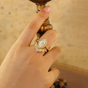 Luxury Tiara Marquise Cut Lab Diamond Bridal Rings - 2pcs - LGG Jewelry