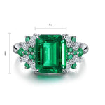 Load image into Gallery viewer, Mixed Color Cluster 3 Ct Lab Emerald Engagement Ring - LGG Jewelry
