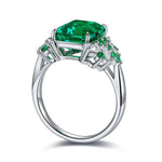 Load image into Gallery viewer, Mixed Color Cluster 3 Ct Lab Emerald Engagement Ring - LGG Jewelry
