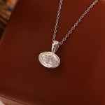 Load image into Gallery viewer, East-west 2 Ct Oval Cut Lab Diamond Bezel Pendant Necklace
