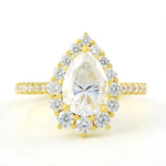 Load image into Gallery viewer, Pear Cut Lab Diamond Graduating Halo Pave Engagement Ring - LGG Jewelry
