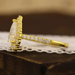 Load image into Gallery viewer, Pear Cut Lab Diamond Graduating Halo Pave Engagement Ring - LGG Jewelry
