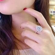 Pear Cut Lab Paraiba Pear Cluster Engagement Ring - LGG Jewelry