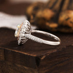 Load image into Gallery viewer, Pink Halo 1.24 Ct Oval Cut Fancy Blue Lab Diamond Engagement Ring - LGG Jewelry
