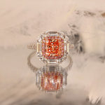 Load image into Gallery viewer, Pink Halo 1.54 Ct Radiant Cut Fancy Pink Lab Diamond Cluster Engagement Ring - LGG Jewelry
