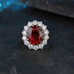 Load image into Gallery viewer, Princess Diana Inspired  Luxury 6.5 Ct Oval Lab Ruby Engagement Ring - LGG Jewelry
