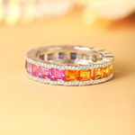 Load image into Gallery viewer, Rainbow Graduating Sapphire Channel Eternity band - LGG Jewelry
