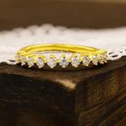 Round Cut Lab Diamond Four Prongs Wedding Band - LGG Jewelry