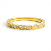 Scalloped Round Cut Lab Diamond Wedding Band - LGG Jewelry