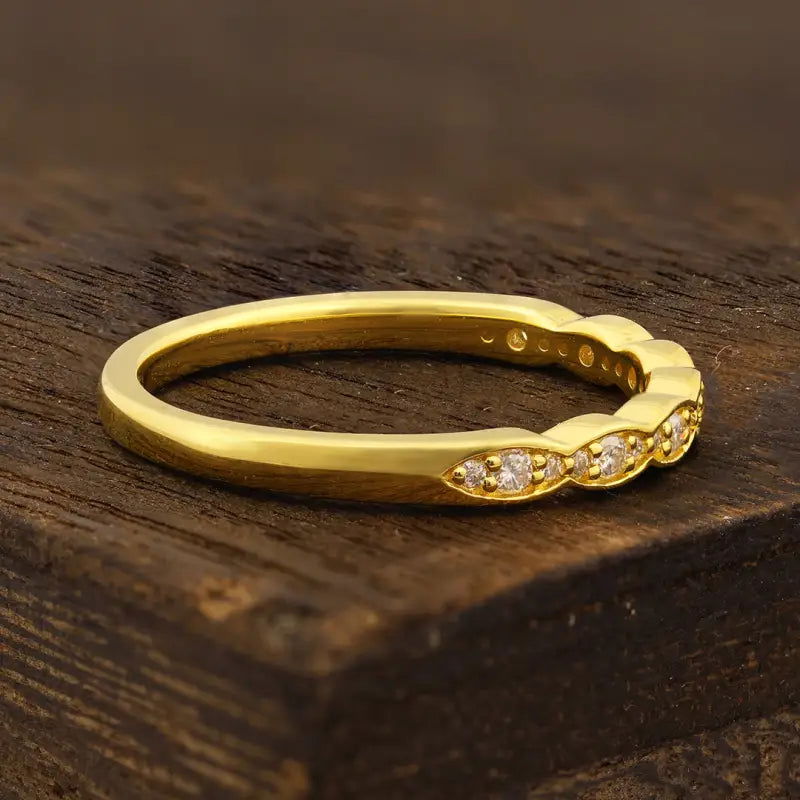Scalloped Round Cut Lab Diamond Wedding Band - LGG Jewelry