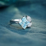 Charger l&#39;image dans la visionneuse de galerie, Snowflake Toi Et Moi Moissanite Engagement Ring - LGG Jewelry
